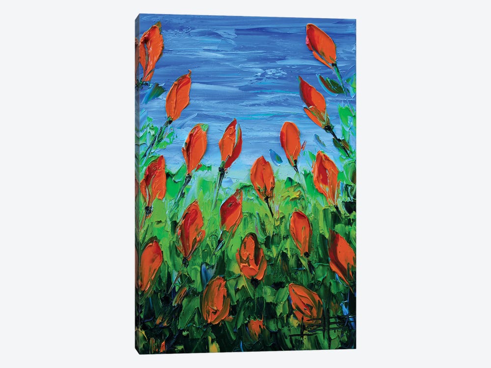 Orange Tulips by Lisa Elley 1-piece Canvas Artwork