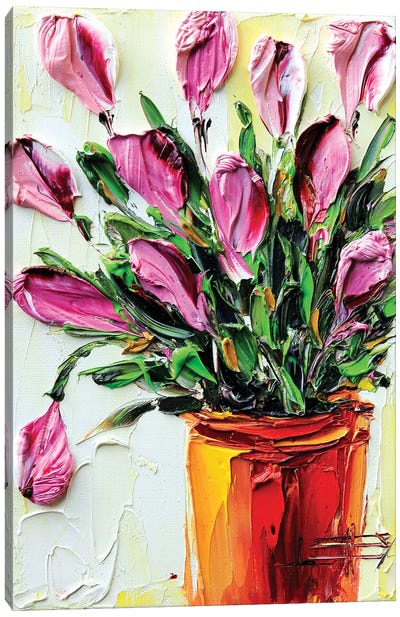 Pink Tulips I Canvas Art Print - Lisa Elley
