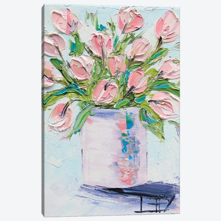 Pink Tulips II Canvas Print #LEL127} by Lisa Elley Canvas Art