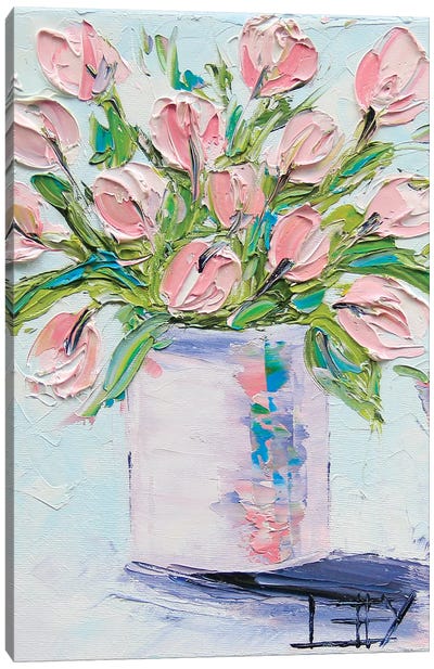 Pink Tulips II Canvas Art Print - Lisa Elley