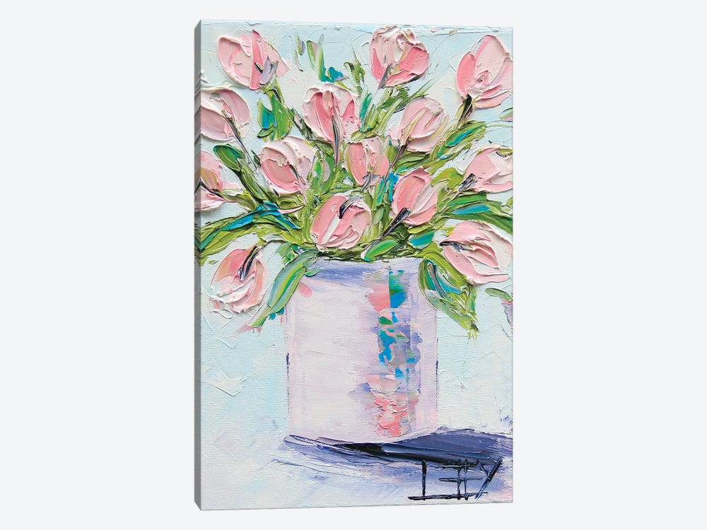 Pink Tulips II by Lisa Elley 1-piece Canvas Print