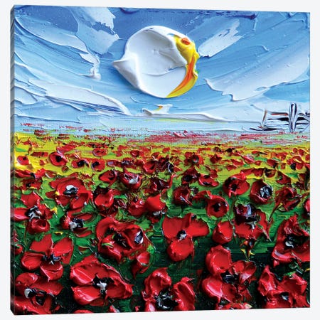 Poppies II Canvas Print #LEL131} by Lisa Elley Canvas Artwork
