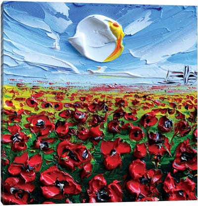 Poppies II Canvas Art Print - Gestural Skies
