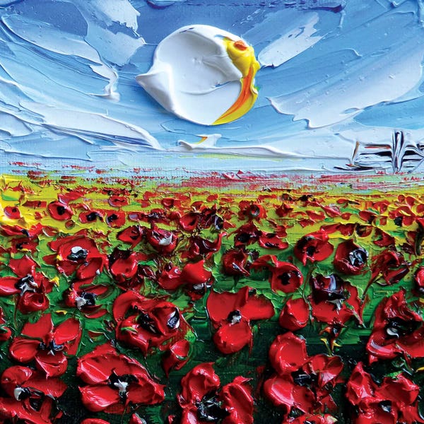 Gestural Skies: Poppies II by Lisa Elley