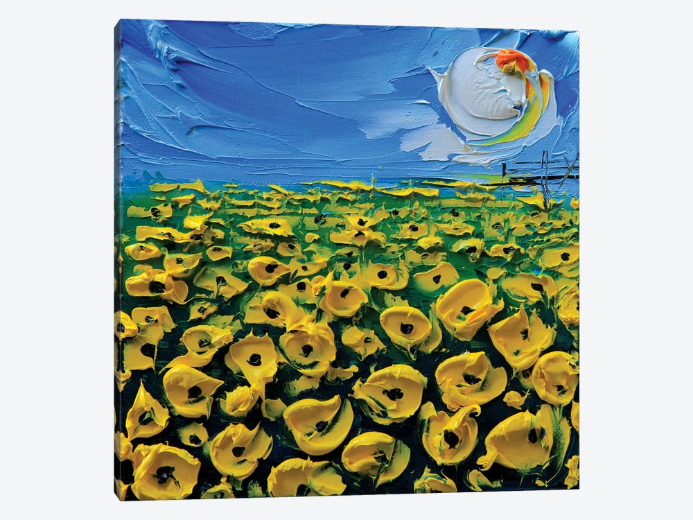Poppies Yellow by Lisa Elley 1-piece Canvas Wall Art