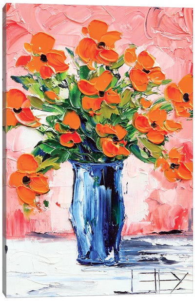 Poppy II Canvas Art Print - Orange Art