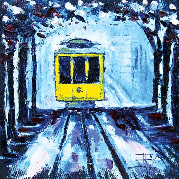 Trains: San Francisco Cherry by Lisa Elley