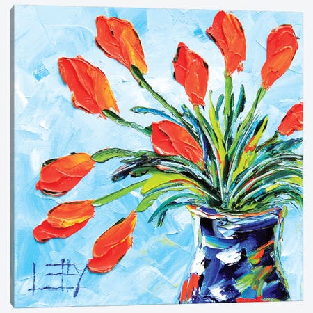 Tulips Canvas Print #LEL160} by Lisa Elley Art Print
