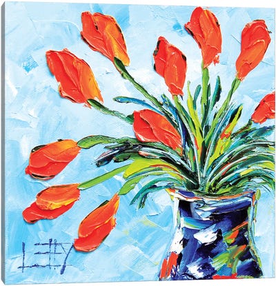 Tulips Canvas Art Print - Textured Florals