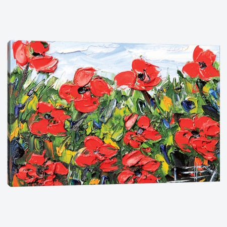 Red Poppies Canvas Print #LEL176} by Lisa Elley Canvas Art Print