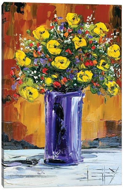 Spring Flowers Canvas Art Print - Lisa Elley