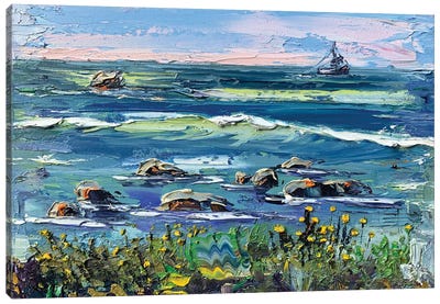 Peace At Pebble Beach Canvas Art Print - Lisa Elley