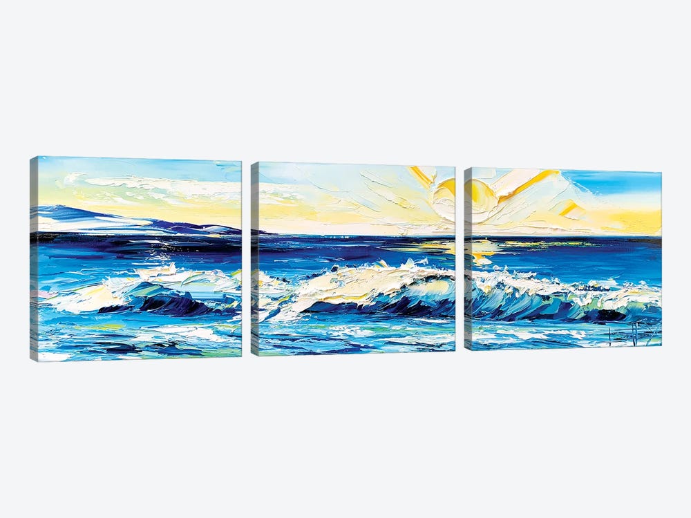 Ocean Caress by Lisa Elley 3-piece Canvas Art Print
