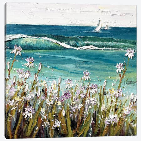 Coastal Irises Canvas Print #LEL256} by Lisa Elley Canvas Artwork