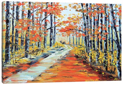 Seasons Shift Canvas Art Print - Birch Tree Art