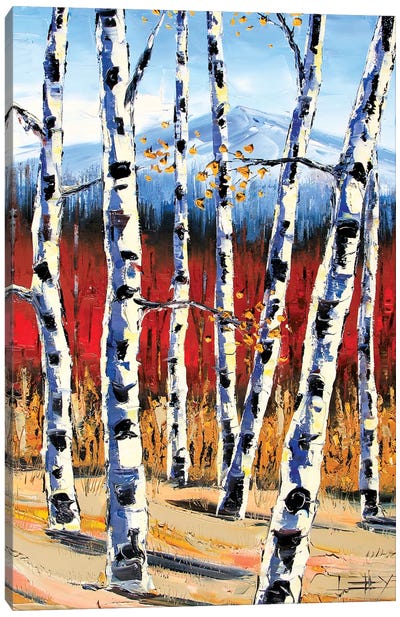 Birch Landscape Canvas Art Print - Birch Tree Art