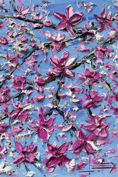 Textured Florals: Cherry Blossoms In The Spring by Lisa Elley