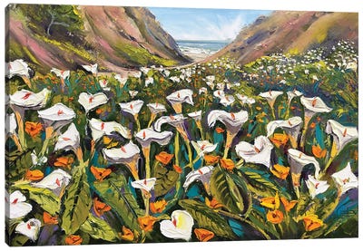 Calla Lily Valley Canvas Art Print - Textured Florals