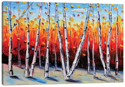 Birch Tree Painting Canvas Art Print - Birch Tree Art