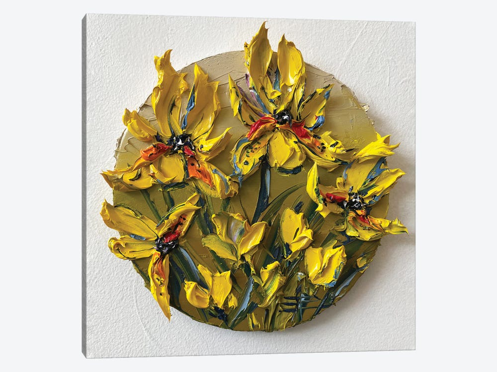 Irises In Yellow by Lisa Elley 1-piece Canvas Art Print