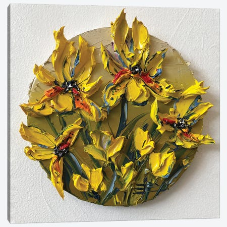Irises In Yellow Canvas Print #LEL298} by Lisa Elley Canvas Print