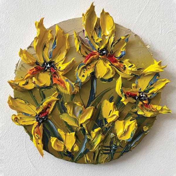 Irises: Irises In Yellow by Lisa Elley