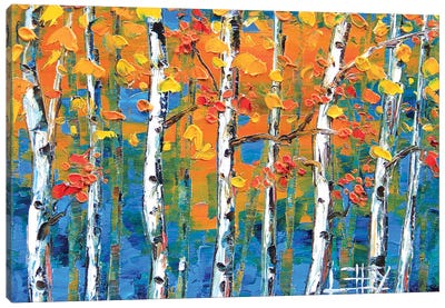 Blue Birch II Canvas Art Print - Lisa Elley