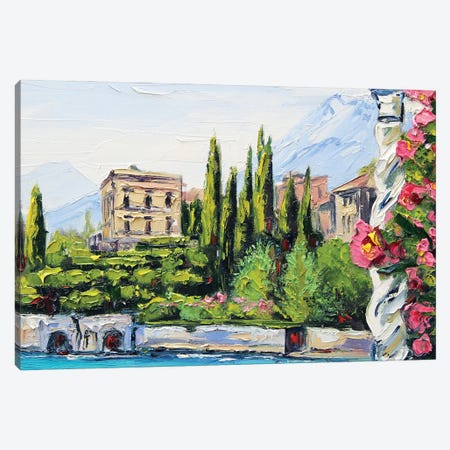 A Villa In Lake Como Canvas Print #LEL306} by Lisa Elley Canvas Wall Art