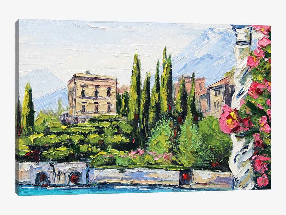 A Villa In Lake Como by Lisa Elley 1-piece Canvas Art Print