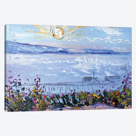 Capitola Wildflowers At The Pier Canvas Print #LEL308} by Lisa Elley Canvas Print