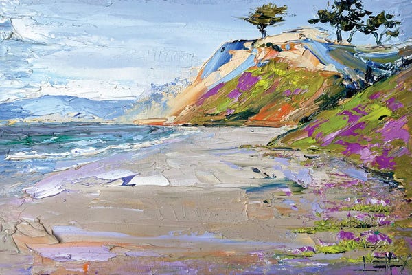 Palette Knife Prints: Spring At Manresa Beach by Lisa Elley