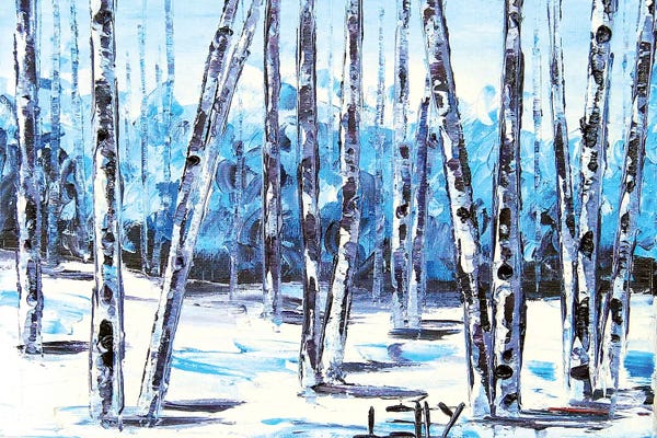 Birch Trees: Blue Birch V by Lisa Elley