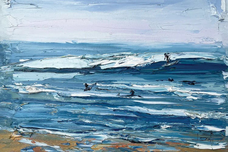 Surfing at Manresa Beach by Lisa Elley wall art