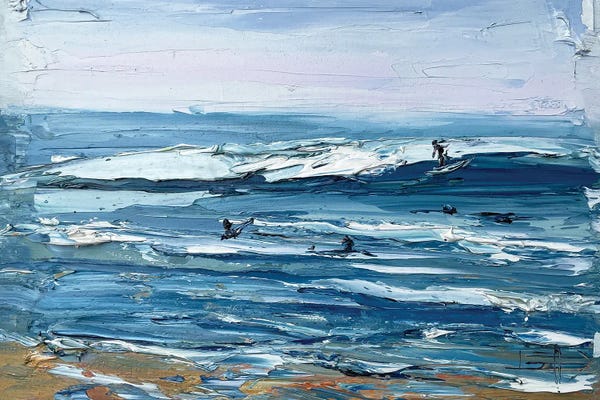 Lisa Elley: Surfing at Manresa Beach by Lisa Elley