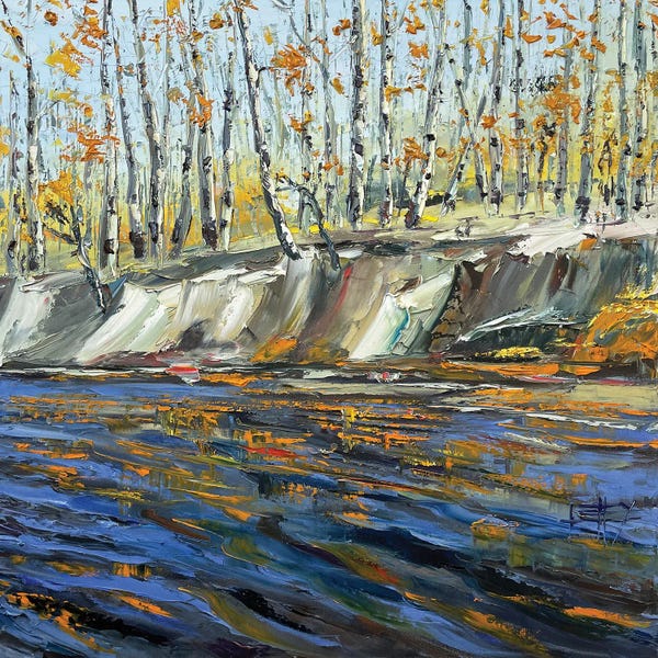 Aspen Trees: Aspen River by Lisa Elley