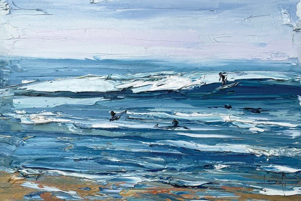 Surfers At Manresa Beach
