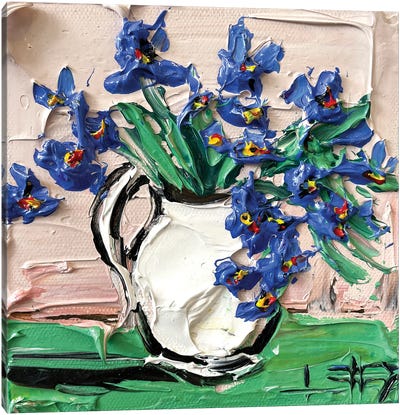 Irises At The Met Canvas Art Print - Lisa Elley