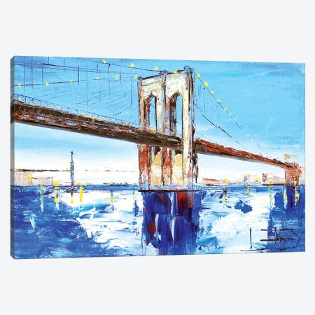 Brooklyn Bridge I Canvas Print #LEL33} by Lisa Elley Art Print