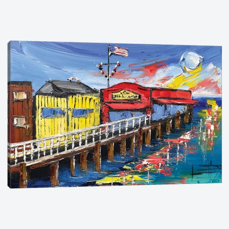 Fisherman's Wharf Canvas Print #LEL343} by Lisa Elley Art Print