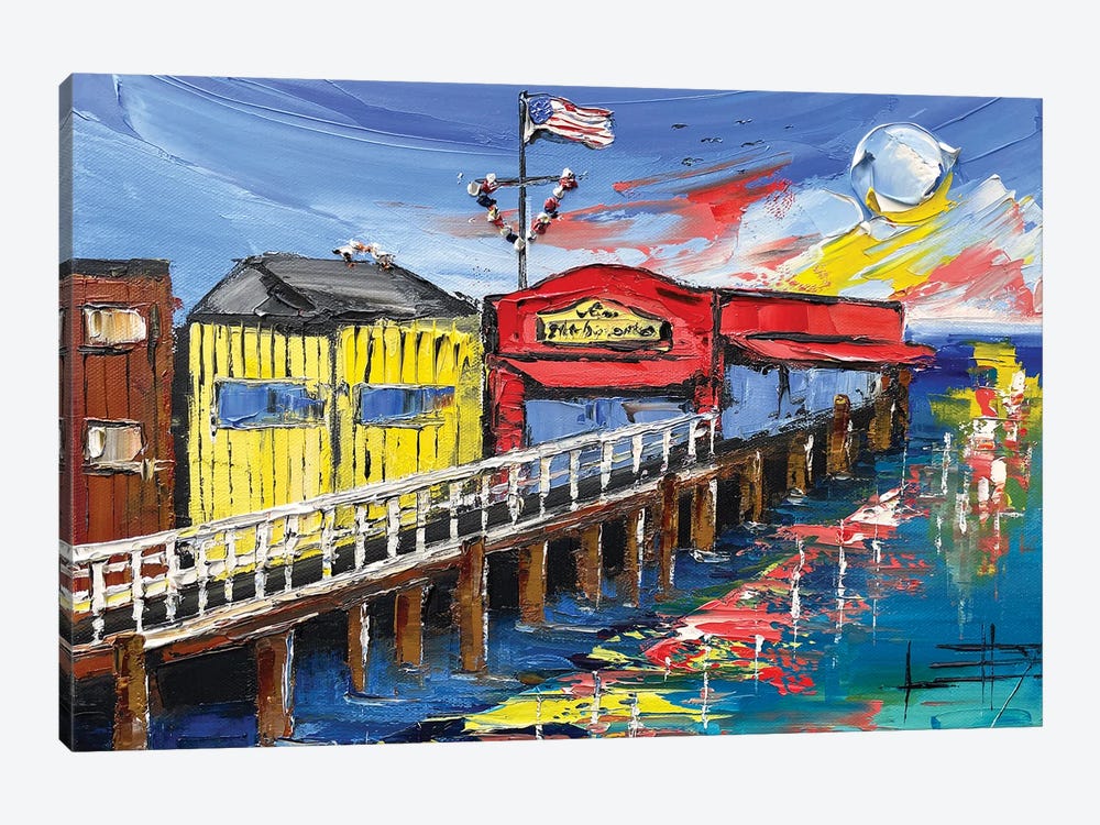 Fisherman's Wharf by Lisa Elley 1-piece Canvas Art