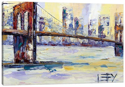 Brooklyn Bridge II Canvas Art Print - Lisa Elley