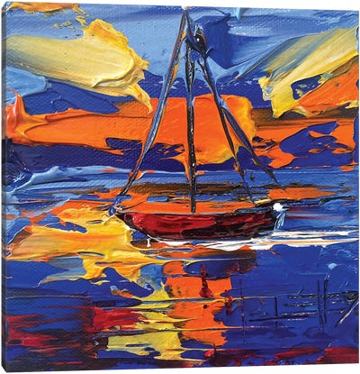 Sunset Sailing Canvas Art Print - Lisa Elley