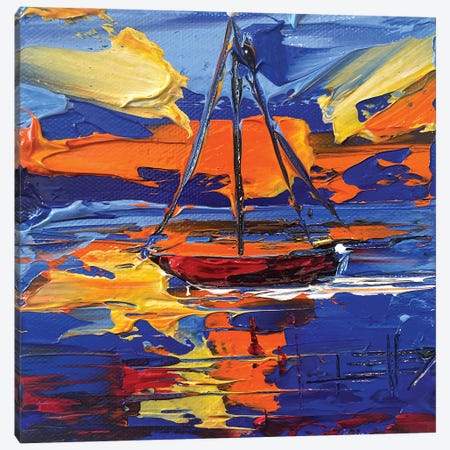 Sunset Sailing Canvas Print #LEL353} by Lisa Elley Canvas Artwork