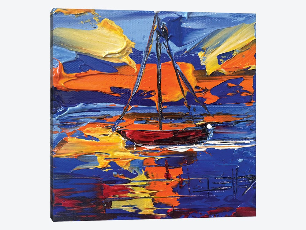 Sunset Sailing by Lisa Elley 1-piece Canvas Art Print