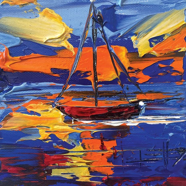 Lisa Elley: Sunset Sailing by Lisa Elley