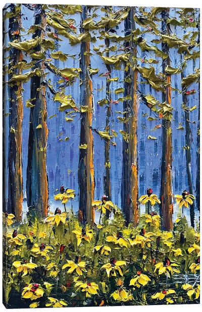 Redwoods And Wildflowers Canvas Art Print - Lisa Elley