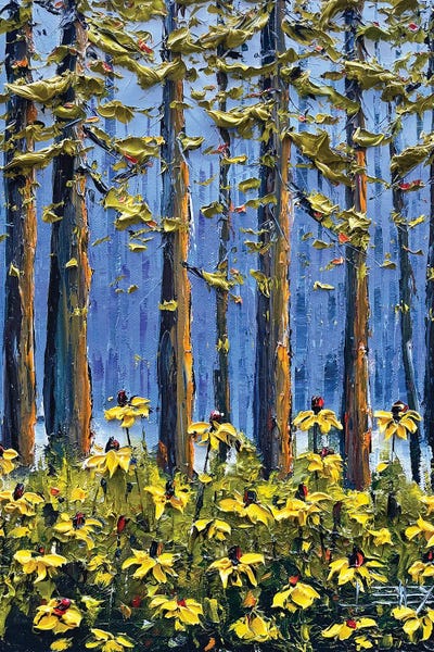 Current Day Impressionism: Redwoods And Wildflowers by Lisa Elley