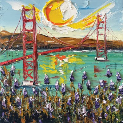 San Francisco With Van Gogh by Lisa Elley canvas print