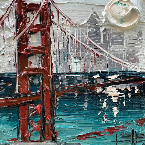Golden Gate Bridge: San Francisco Contemporary Cityscape by Lisa Elley