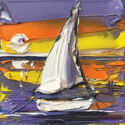 Sunset Sailing Away by Lisa Elley canvas print